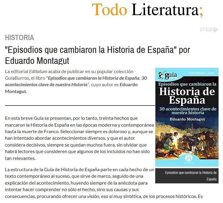 Eduardo Montagut en Todo Literatura